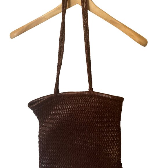 Dragon ๐ Inspired Woven Leather Tote Bag EUC - Picture 2 of 5